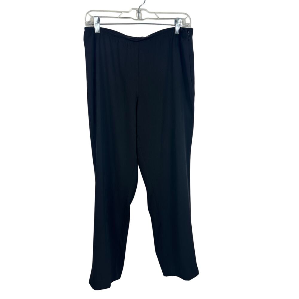Eileen Fisher Straight Leg Pants Women Medium Black Excellent Ankle Minimalist